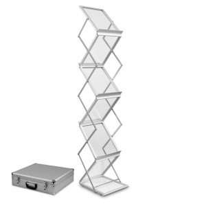 Stojak składany na ulotki A4 aluminiowy z walizką FORSTAND F100W