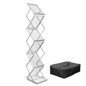 Stojak składany na ulotki A4 z torbą aluminiowy FORSTAND F100T
