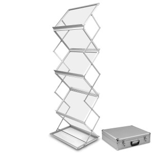 Stojak składany na ulotki A3 (2xA4) aluminiowy z walizką FORSTAND F1000W