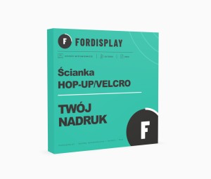 Ścianka reklamowa tekstylna prosta HOP-UP na rzep z wydrukiem
