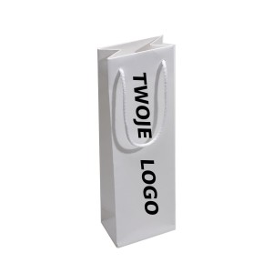 Torby papierowe z nadrukiem 120x90x350 mm na wino laminowane FULL COLOR